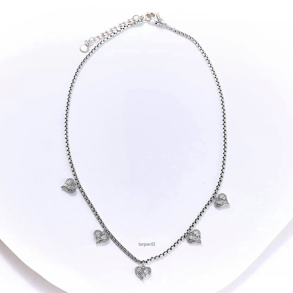John Hardy JAI Symbols Love Box Chain Sterling Silver Necklace ANGEL WING 18-20" - Picture 3 of 10